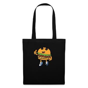 Burger Hamburger Cheeseburger Fast Food Hunger - Sac en tissu - noir - Devant