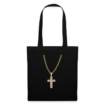 Collier Jésus Christ Croix Cadeau - Sac en tissu - noir - Devant
