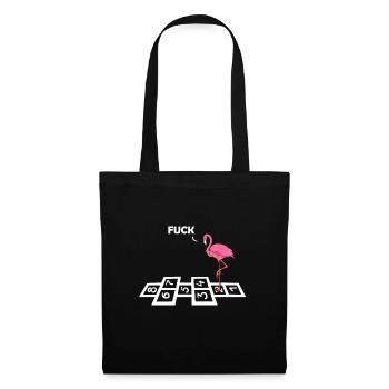 lustiger Flamingo - Stoffbeutel - Schwarz - Vorne