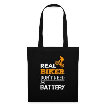 REAL BIKER NO BATTERY I mountain bike e-bike MTB - Tote Bag - black - Front