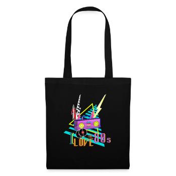 J'adore les années 80 j'aime la fête des années 80 stéréo - Sac en tissu - noir - Devant