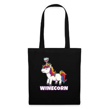 Unicorn Winecorn Unicorn Wine Drink Alcohol Colorful - Tote Bag - black - Front