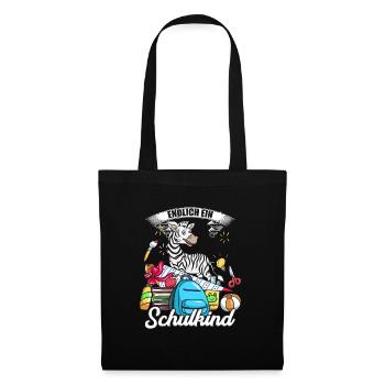 Enfin un écolier inscription cadeau zèbre - Sac en tissu - noir - Devant