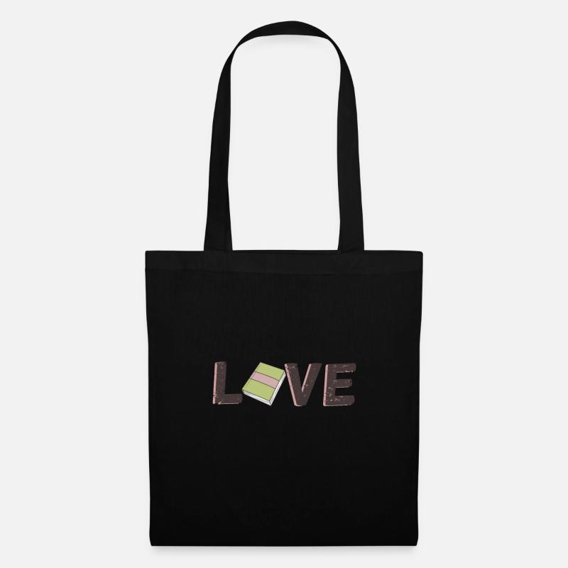 Buch Love - Stoffbeutel - Schwarz