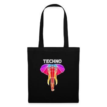 techno elephant - Tote Bag - black - Front