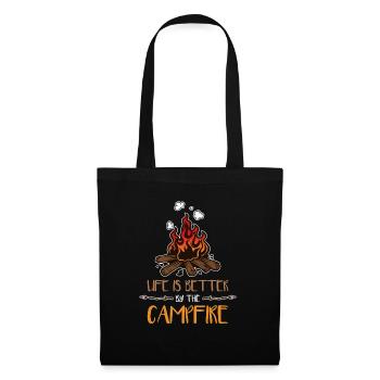Campfire Camping Camper Nature Tent Gift - Tote Bag - black - Front