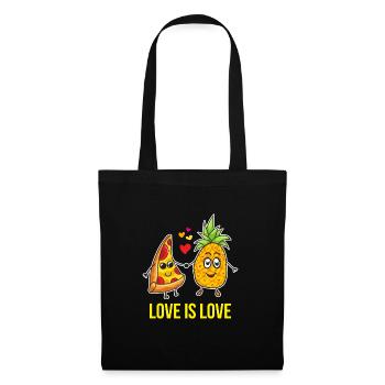 Ananas Pizza Shirt - Stoffbeutel - Schwarz - Vorne