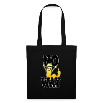 No Way Mittelfinger Wurm Comic Geschenk - Stoffbeutel - Schwarz - Vorne