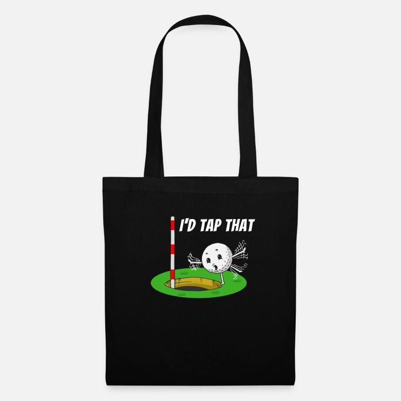 Golf I'd Tap that Golfer Golfspieler Golfball - Stoffbeutel - Schwarz