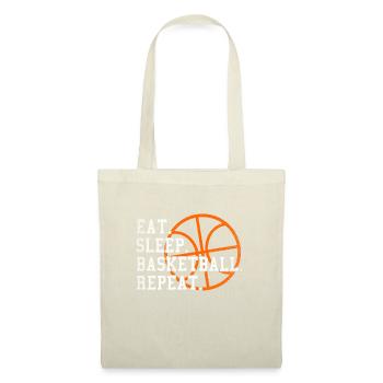 Eat Sleep Basketball Repeat Geschenk Sport Baller - Stoffbeutel - Natur - Vorne