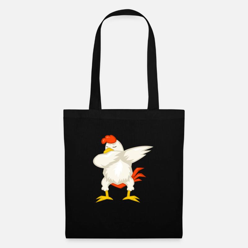 Dabbing Dab Huhn Hühner Hühnerstall Geschenk - Stoffbeutel - Schwarz