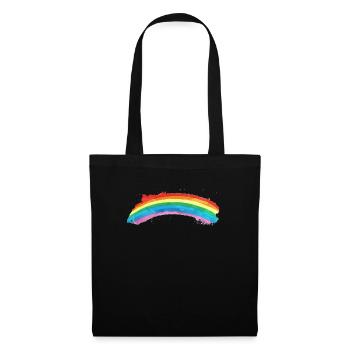 Regenbogen Farben Vintage Geschenk - Stoffbeutel - Schwarz - Vorne