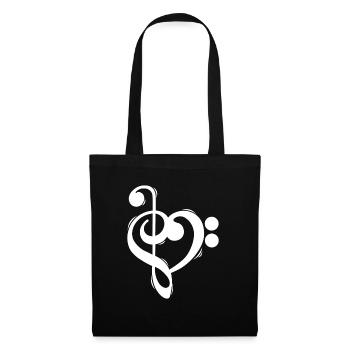 Clef treble clef bass clef shirt - Tote Bag - black - Front
