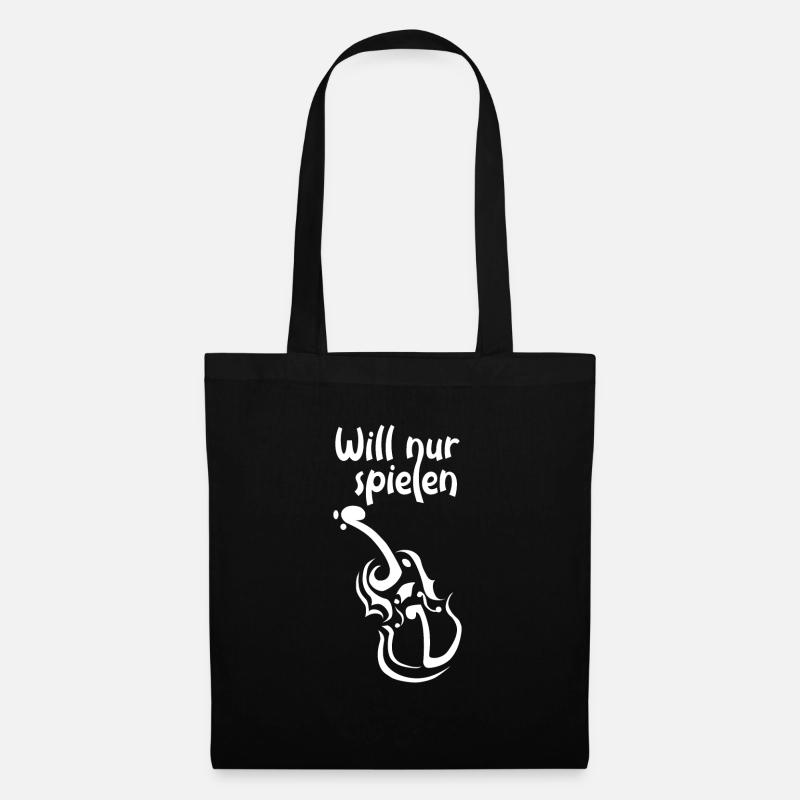 will nur Geige spielen - Stoffbeutel - Schwarz
