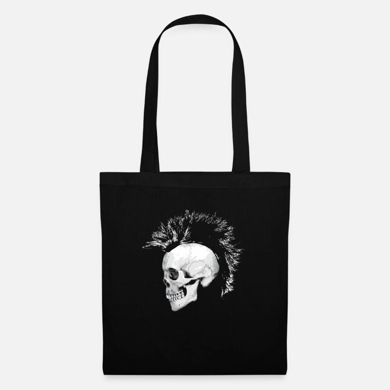 punk skull - Stoffbeutel - Schwarz
