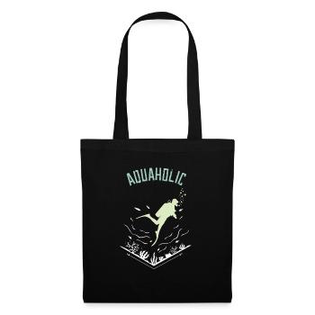 Aquaholic Shirt · Taucher Sport · Wasser Geschenk - Stoffbeutel - Schwarz - Vorne