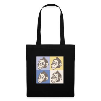 Pop Art Affe - Stoffbeutel - Schwarz - Vorne