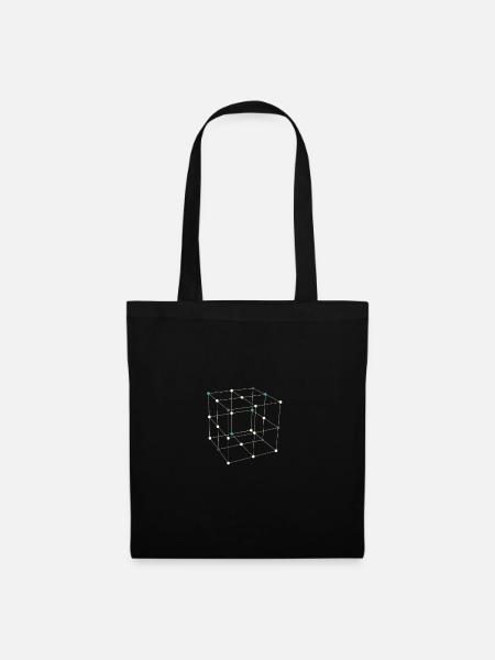 Geometrische Formen Vierecke - Stoffbeutel - Schwarz