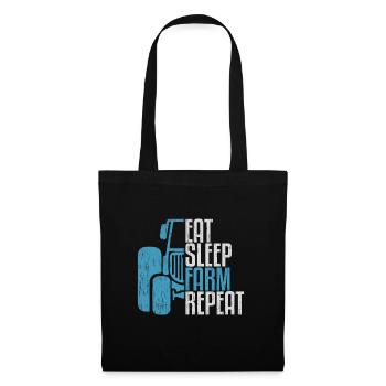 Eat Sleep Farm Repeat tractor saying gift - Tote Bag - black - Front