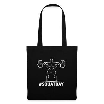 Squat-Day - Cool Powerlifting Haltérophilie Gym Gymnastique - Sac en tissu - noir - Devant
