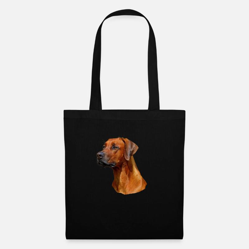 Portrait eines Rhodesian Ridgeback - Stoffbeutel - Schwarz