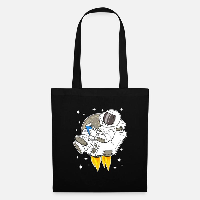 Astronaute, espace, espace, lecture, livre - Sac en tissu - noir