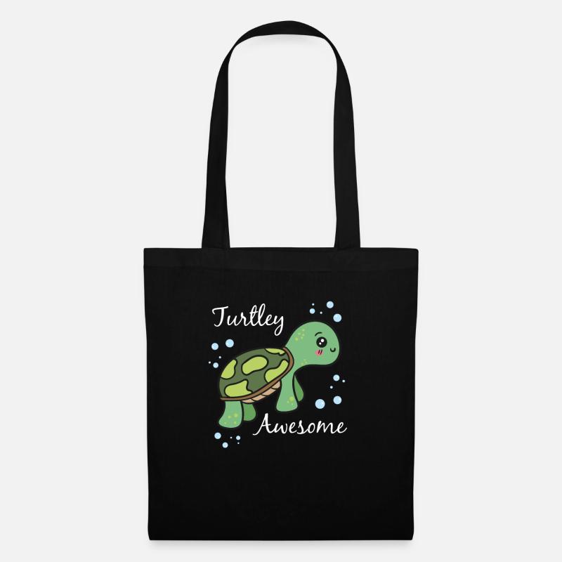 TURTLEY Lustig Schildkröten & Schildkröte Geschenk - Stoffbeutel - Schwarz