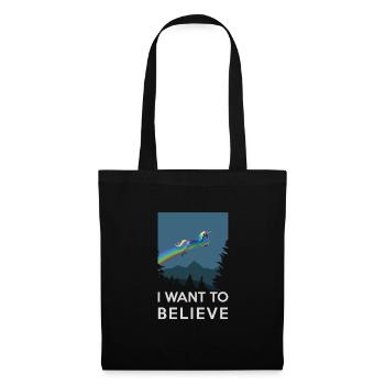Je veux croire - les rêves fantastiques avec le vol - Sac en tissu - noir - Devant