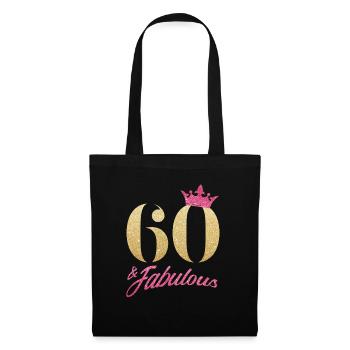 60 Fabulous Birthday 1960's T-shirt Gift - Tote Bag - black - Front