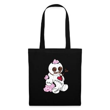 Voodoo Puppe Liebe Liebeskummer Freundin Teddy - Stoffbeutel - Schwarz - Vorne