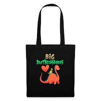 Big Brotherasaurus Dinosaurier Grosser Bruder - Stoffbeutel - Schwarz - Vorne