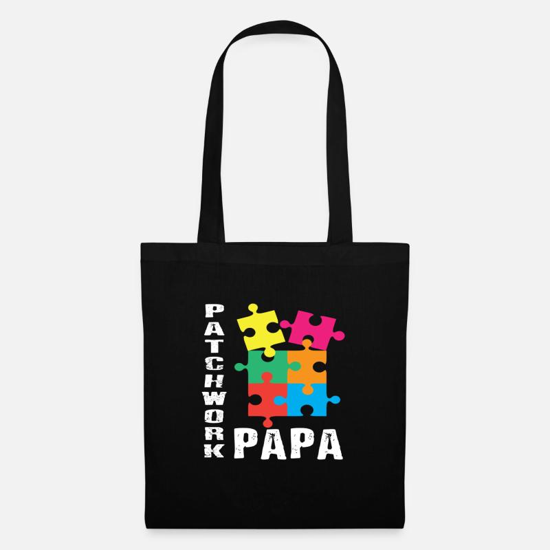 Patchwork Papa - Stoffbeutel - Schwarz