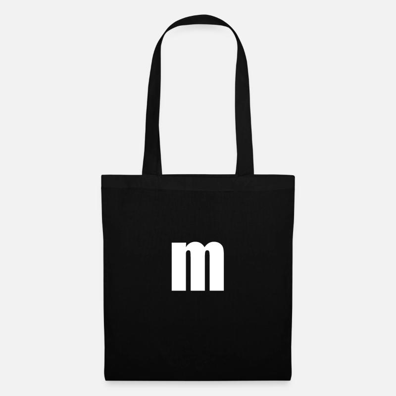 Der Buchstabe m M - Stoffbeutel - Schwarz