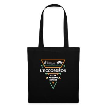 Harmonica Accordéon Drôle Cadeau - Sac en tissu - noir - Devant