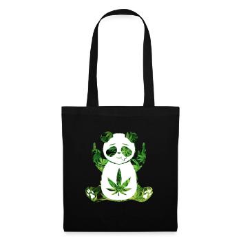 Panda stoned Weed - Stoffbeutel - Schwarz - Vorne