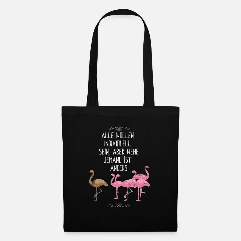 flamingo - Stoffbeutel - Schwarz