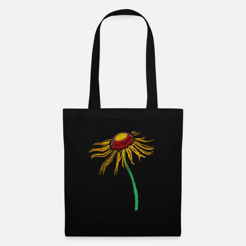 blume - Stoffbeutel - Schwarz