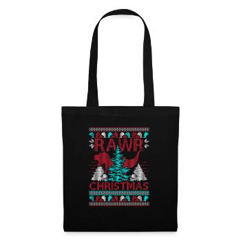 Dinosaure Rex Noël Ugly Christmas Sweater - Sac en tissu - noir - Devant
