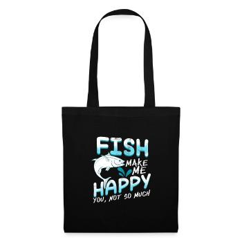 Fisch - Stoffbeutel - Schwarz - Vorne