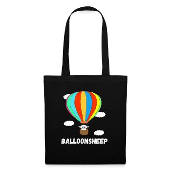 Heißluftballon Schaf Ballonfahrt Lämmer Luftschiff - Stoffbeutel - Schwarz - Vorne