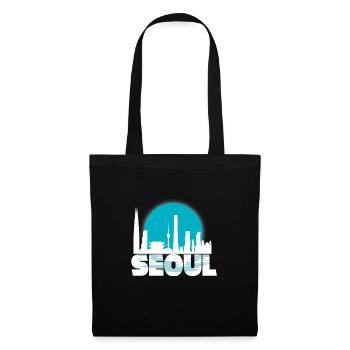 Séoul Corée du Sud cadeau Noël Sun Skyline - Sac en tissu - noir - Devant