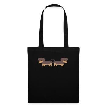 Dackel - Dackelliebe - Dachshund - Geschenk - Stoffbeutel - Schwarz - Vorne