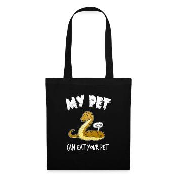 Cadeau drôle d'animal familier de python de serpent - Sac en tissu - noir - Devant