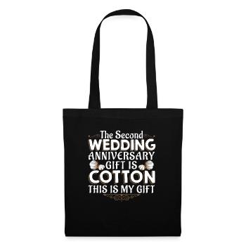 2nd wedding anniversary cotton wedding gift - Tote Bag - black - Front