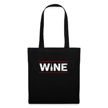 Wein - Stoffbeutel - Schwarz - Vorne