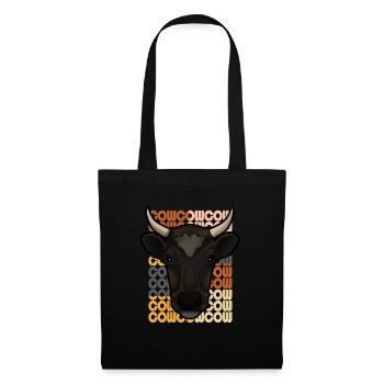 vache - Sac en tissu - noir - Devant