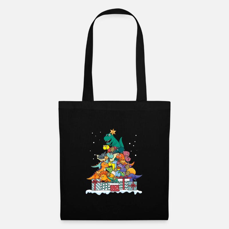 Dinosaurier T-Rex Weihnachten Geschenk - Stoffbeutel - Schwarz