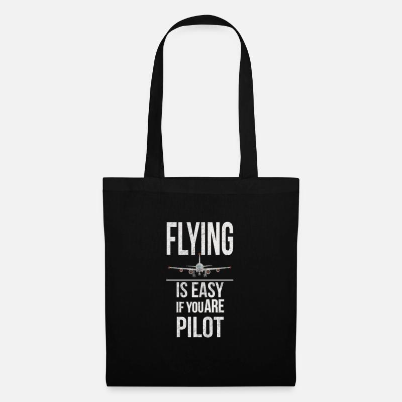 Flugzeug - Stoffbeutel - Schwarz