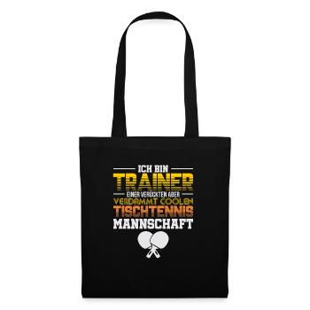 Tischtennis Trainer - Stoffbeutel - Schwarz - Vorne