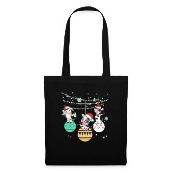 Kuh Kühe Landwirt Bauer Weihnachten Geschenk - Stoffbeutel - Schwarz - Vorne